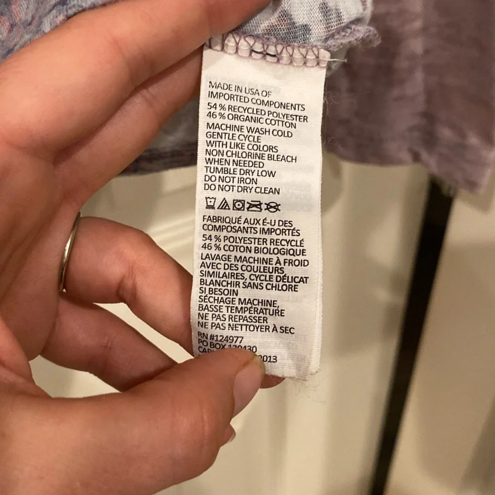 Long sleeve BoHo t-shirt by Prana, beautiful soft purple and blues, size small - Picture 6 of 7